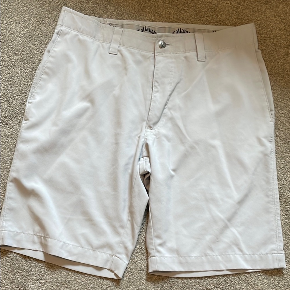 Callaway Tan Flat Front Shorts for Casual Wear